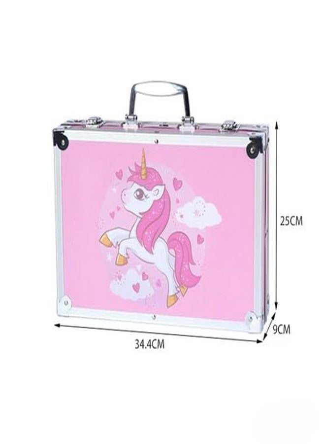 Brille Bee 145Pc Art & Craft Painting Set - Suitcase Shape All-in-1 Art Box with Watercolors, Sketching Tools & Stationery, Gift for Kids (Pink Unicorn) - Image 4